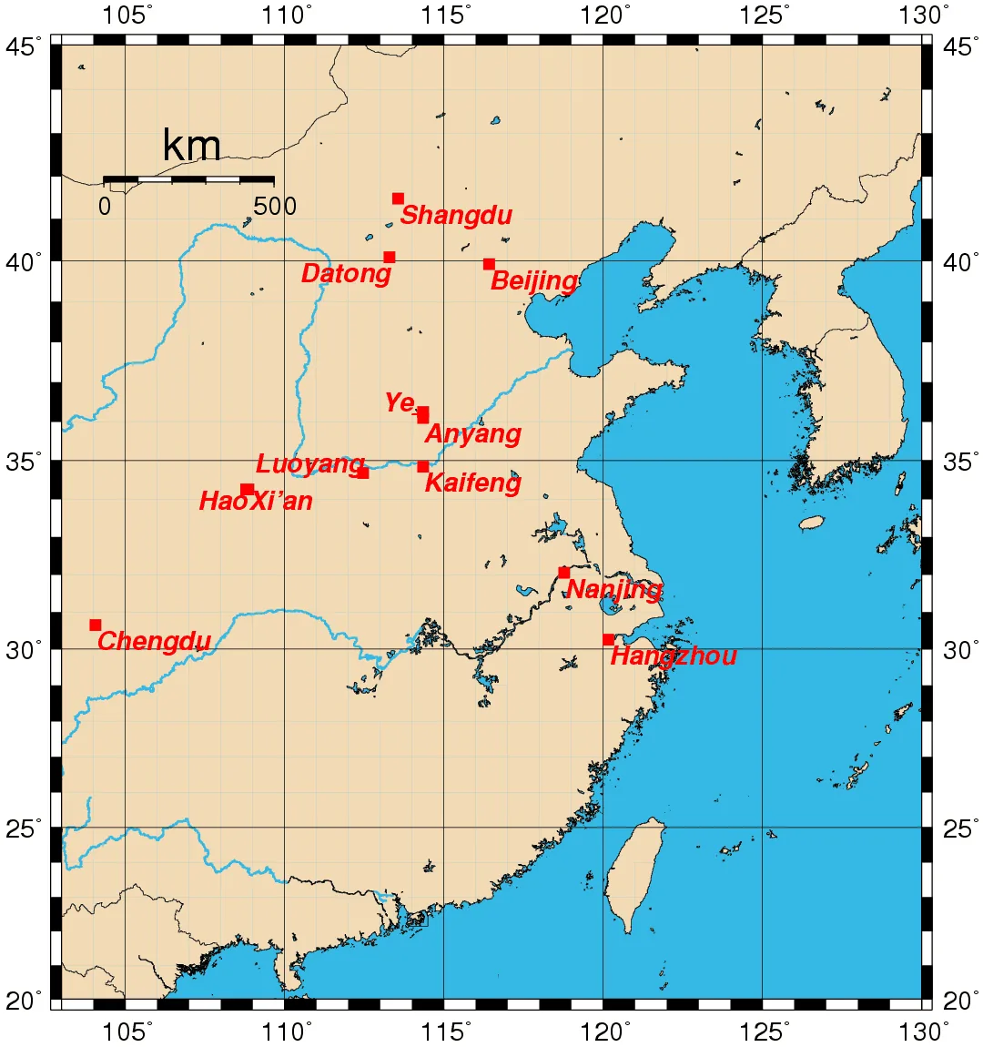 ancient china map