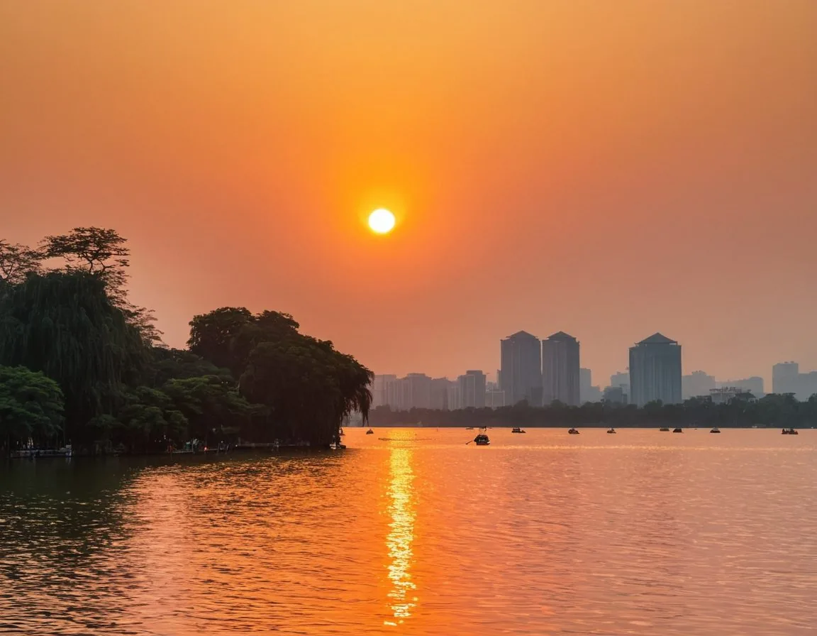 Sunset over West Lake